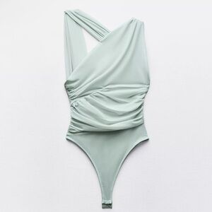 Zara Women's Soft Blue Bodysuit